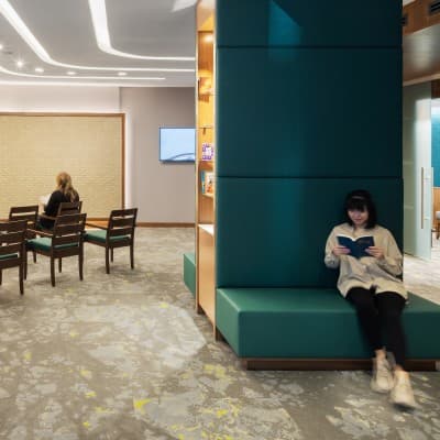 A picture of visitors inside the Children's Nebraska Chapel.